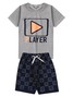 Conjunto Infantil Menino Camiseta Bermuda Player