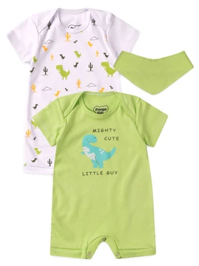 Kit Macacão Bebê Menino Suedine Dino  Baby