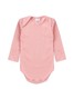 Conjunto Body Bebê Menina Suedine Canelado Rosa