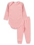 Conjunto Body Bebê Menina Suedine Canelado Rosa