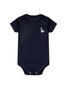 Kit Body Bebê Menino Suedine Dinos Azul