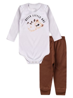 Conjunto Body Bebê Unissex Suedine Little One