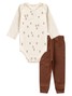 Conjunto Body Bebê Unissex Suedine  Minimalista