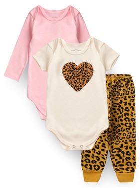 Kit Body Bebê Menina Suedine Oncinha