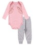 Conjunto Body Bebê Menina Suedine Passarinho