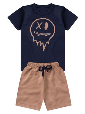 Conjunto Infantil Menino Camiseta Bermuda Monster