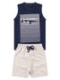 Conjunto Infantil Menino Regata Bermuda Espião
