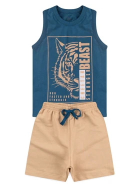 Conjunto Infantil Menino Regata Bermuda Beast