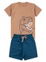 Conjunto Infantil Menino Camiseta Bermuda T Rex