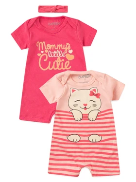 Kit Macacão Bebê Menina Suedine Mommys