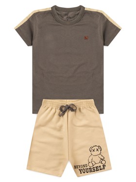 Conjunto Infantil Menino Camiseta Bermuda Lobo