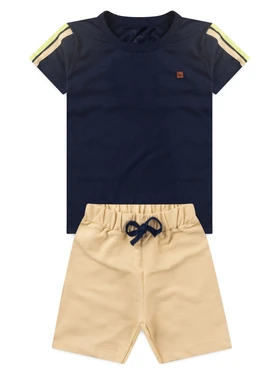 Conjunto Infantil Menino Camiseta Bermuda Lobo