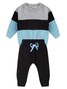 Conjunto Infantil Menino Moletom Peluciado Recortes Preto