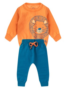 Conjunto Infantil Menino Moletom Peluciado Leão
