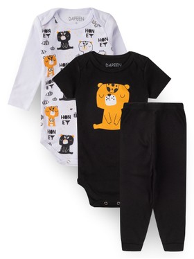 Kit Body Bebê Menino Suedine Gato