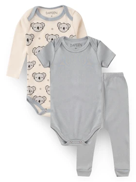 Kit Body Bebê Menino Suedine Coala