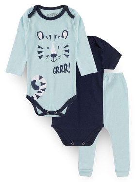 Kit Body Bebê Menino Suedine Grrr!