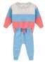 Conjunto Infantil Menina Moletom Peluciado Recortes Azul