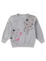 Conjunto Infantil Menina Moletom Peluciado Gatinhos Cinza