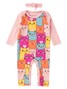 Macacão Bebê Menina Suedine M/Longa Colorful Cats