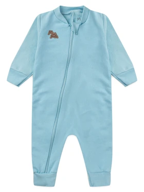 Macacão Bebê Menino Moletom M/Longa Azul