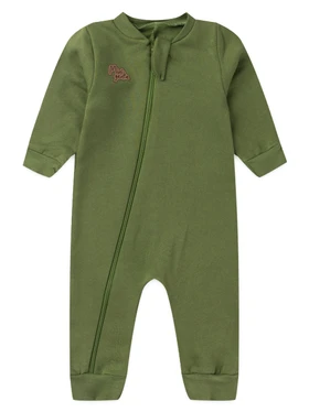Macacão Bebê Menino Moletom M/Longa Verde