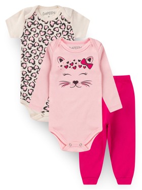 Kit Body Bebê Menina Suedine Oncinha