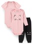 Kit Body Bebê Menina Suedine Cat