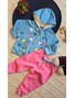 Conjunto Infantil Menina Moletom Peluciado com Capuz Hearts