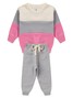 Conjunto Infantil Menina Moletom Peluciado Recortes Off White