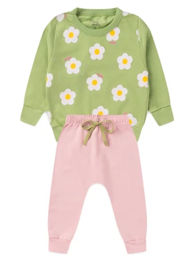 Conjunto Infantil Menina Moletom Peluciado Flores