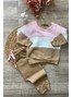 Conjunto Infantil Menina Moletom Peluciado Recortes Mescla