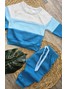 Conjunto Infantil Menino Moletom Peluciado Recortes Azul