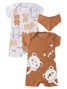 Kit Macacão Bebê Menino Suedine Urso