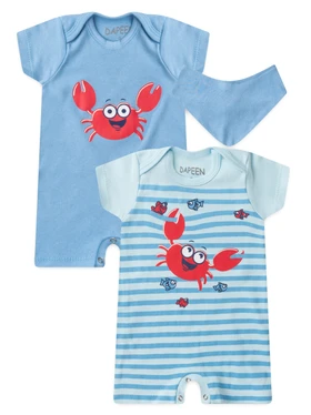 Kit Macacão Bebê Menino Suedine Listras