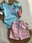 Conjunto Bebê Menina Body e Shorts Moletinho Joaninha