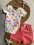 Conjunto Bebê Menina Body e Shorts Moletinho Heart