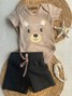 Conjunto Bebê Menino Body e Bermuda Moletinho Bear