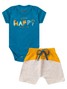 Conjunto Bebê Menino Body e Bermuda Moletinho Girafa