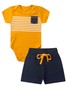 Conjunto Bebê Menino Body e Bermuda Moletinho Bolsinho