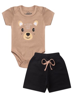 Conjunto Bebê Menino Body e Bermuda Moletinho Bear