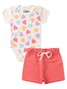 Conjunto Bebê Menina Body e Shorts Moletinho Heart