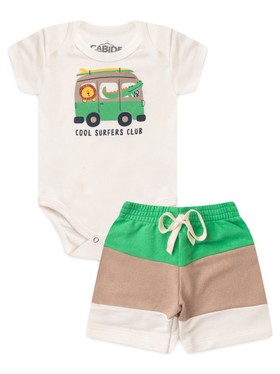Conjunto Bebê Menino Body e Bermuda Moletinho Cool