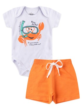 Conjunto Bebê Menino Body e Bermuda Moletinho Siri