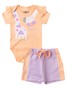 Conjunto Bebê Menina Body e Shorts Moletinho Peach