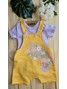 Conjunto Jardineira Bebê Menina Suedine Flores
