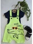 Conjunto Jardineira Bebê Menino Suedine Roar Some