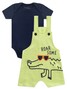 Conjunto Jardineira Bebê Menino Suedine Roar Some