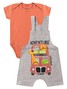 Conjunto Jardineira Bebê Menino Suedine Adventure