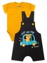 Conjunto Jardineira Bebê Menino Suedine Fast  And Fun
